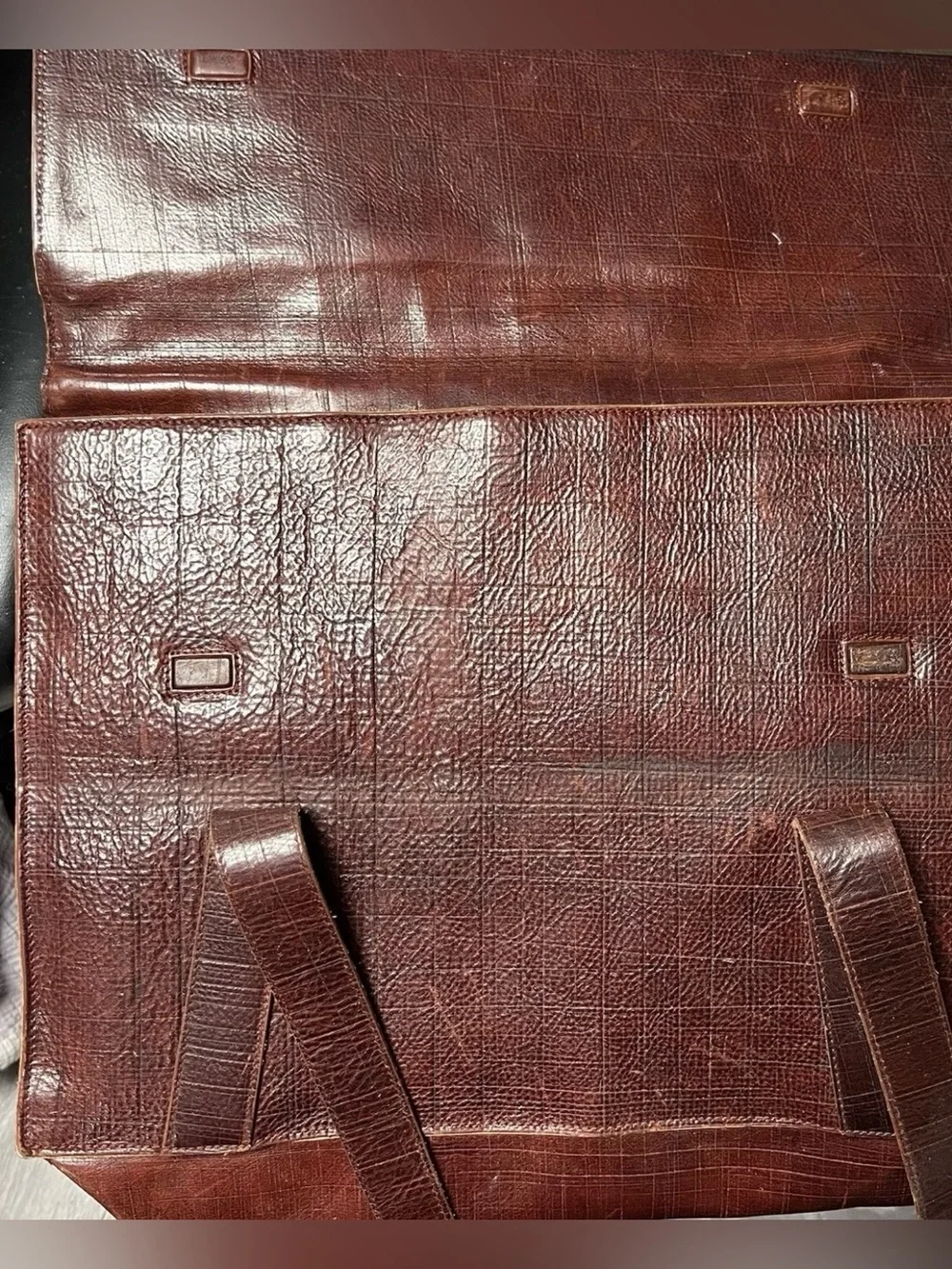 Authentic Vintage FACCONABLE Brown Leather Briefcase Tote Attache